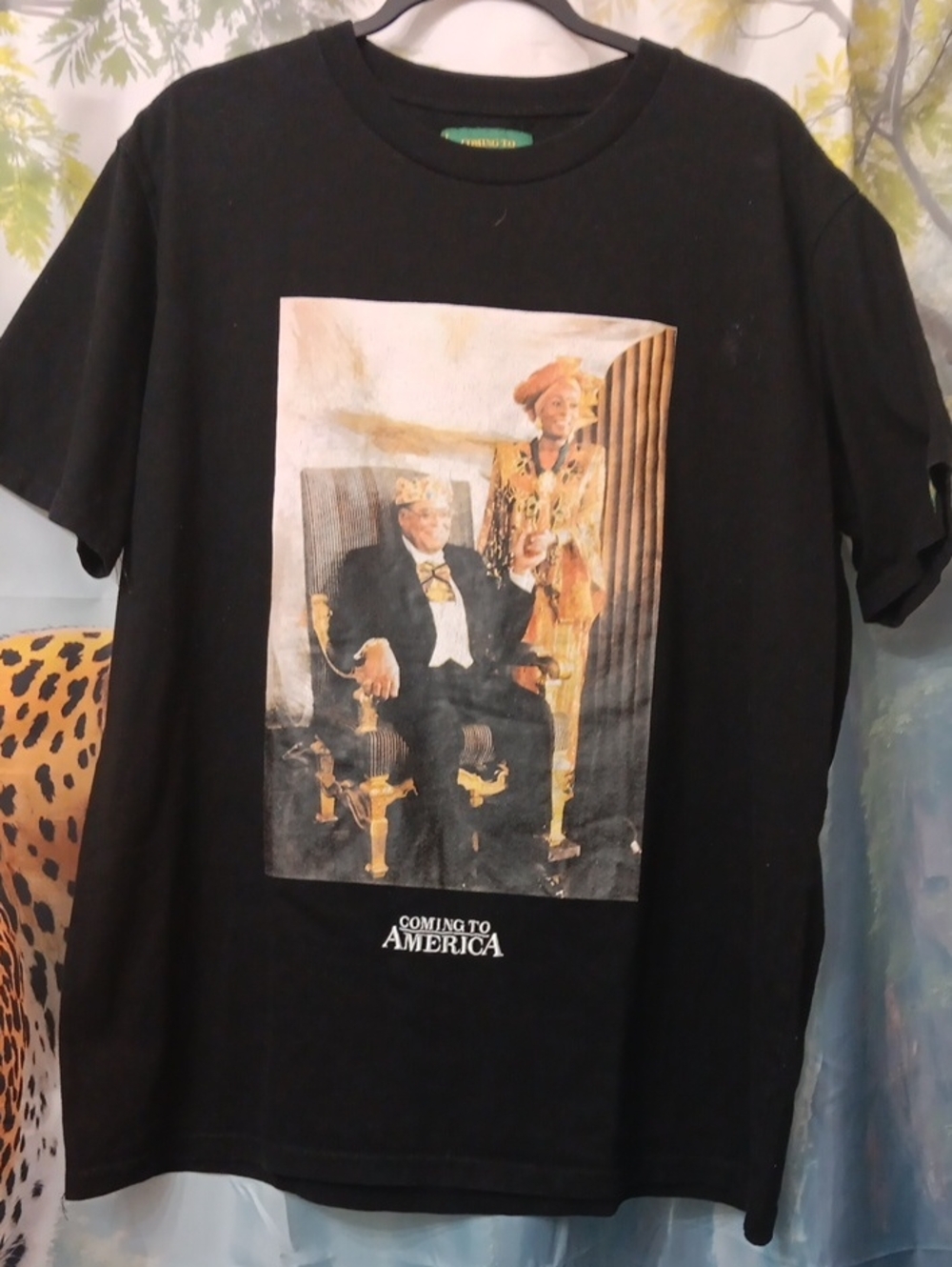 Coming to America Poster Graphic Tee - Black Short Sleeve Men’s Shirt